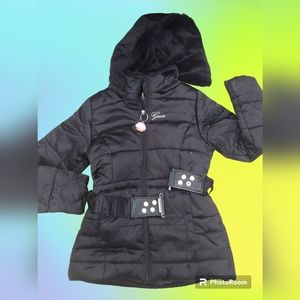 Guess Puffer hooded winter coat jacket girl 12-14